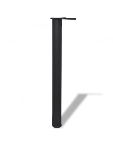 Set Gambe per Tavolo 4 pz Nere Regolabili in Altezza 710 mm
