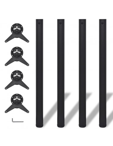 Set Gambe Tavolo Altezza Regolabile Nere 870 mm