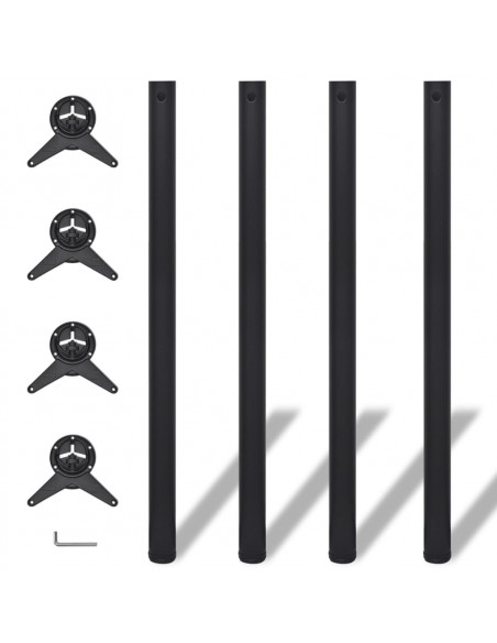 Set 4 gambe nere per tavolo regolabili in altezza 1100 mm