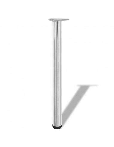 Gambe per Tavolo 4 pz Altezza Regolabile Cromate 710 mm