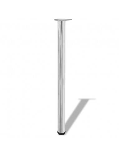 Gambe per Tavolo 4 pz Altezza Regolabile Cromate 870 mm