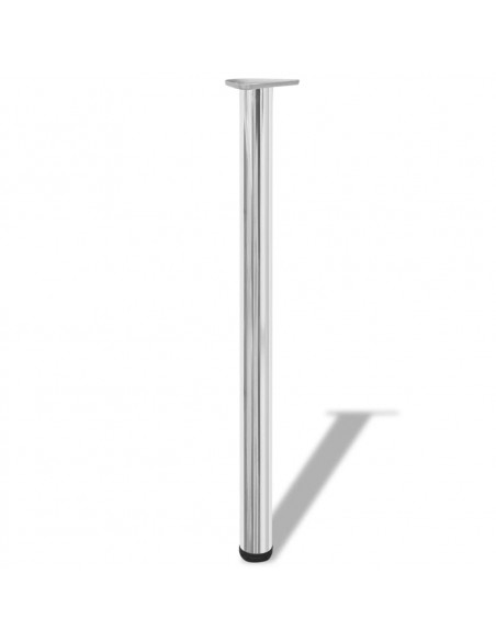 Gambe per Tavolo 4 pz Altezza Regolabile Cromate 870 mm