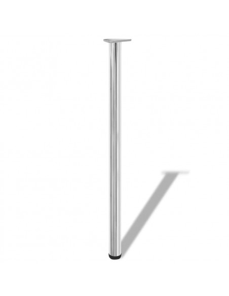 Gambe per Tavolo 4 pz Altezza Regolabile Cromate 1100 mm