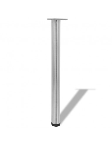 Set Gambe Tavolo 4 pz in Nickel Spazzolato Regolabili 710 mm