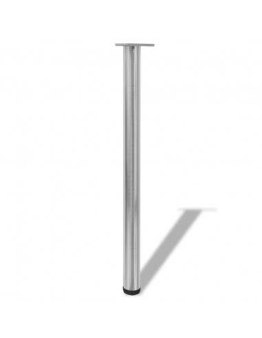 Set Gambe Tavolo 4 pz in Nickel Spazzolato Regolabili 870 mm