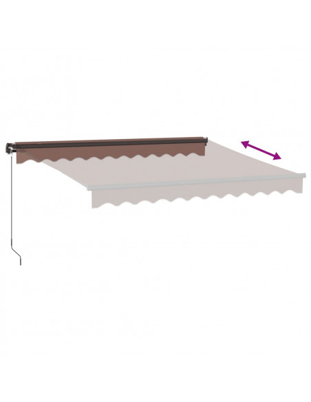 Tenda Retrattile Manuale con LED 300x250cm Marrone