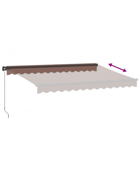 Tenda Retrattile Manuale con LED 350x250 cm Marrone