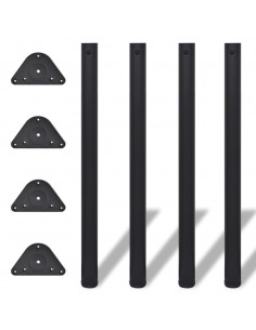 Set Gambe Tavolo Altezza Regolabile Nere 870 mm 2