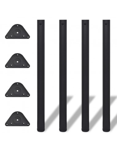 Set Gambe Tavolo Altezza Regolabile Nere 870 mm