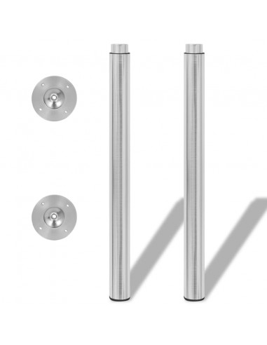 Gambe Telescopiche Tavolo 2 pz Nichel Spazzolato 710 mm-1100 mm