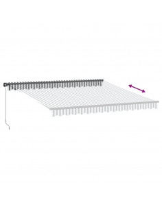 Tenda Retrattile Manuale con LED Antracite e Bianco 400x300 cm