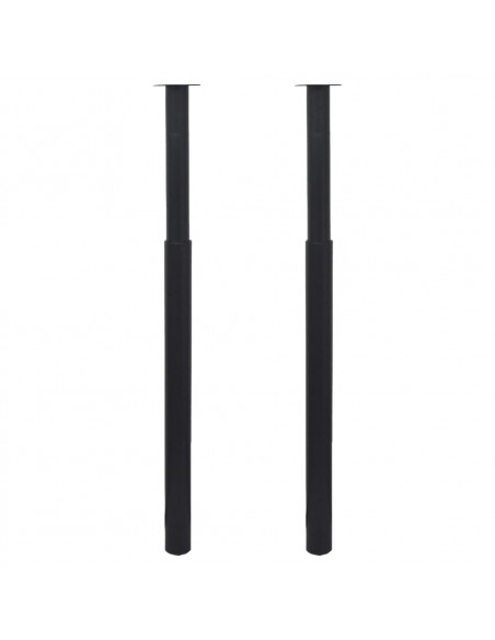 Gambe Telescopiche per Tavolo 2 pz Nere 710 mm-1100 mm