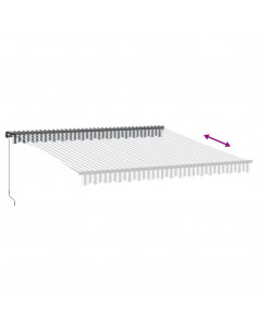 Tenda Retrattile Manuale con LED Antracite e Bianco 400x350 cm