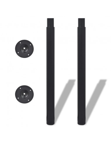 Gambe Telescopiche per Tavolo 2 pz Nere 710 mm-1100 mm