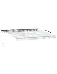 Tenda Retrattile Manuale con LED Antracite e Bianco 450x350 cm