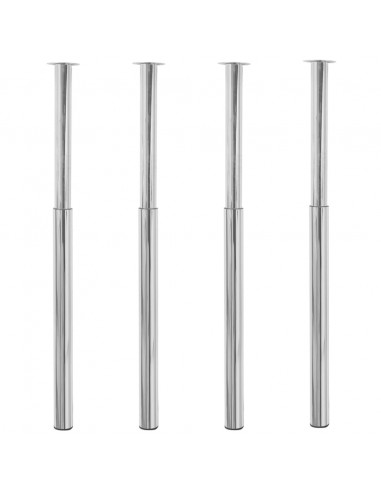 Gambe Telescopiche per Tavolo 4 pz Cromate 710-1100 mm