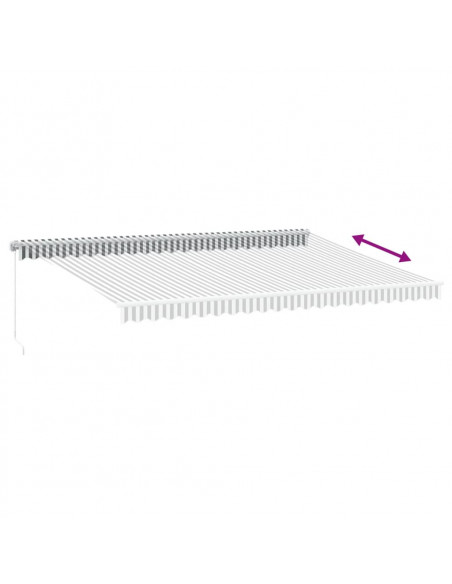 Tenda Retrattile Manuale con LED Antracite e Bianco 500x350 cm