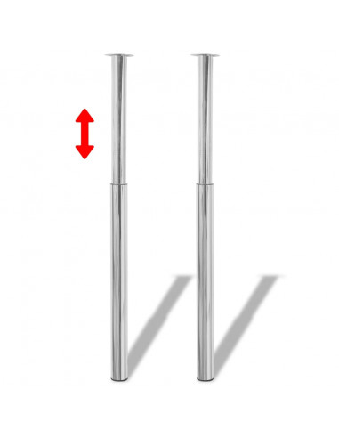 Gambe Telescopiche per Tavolo 4 pz Cromate 710-1100 mm