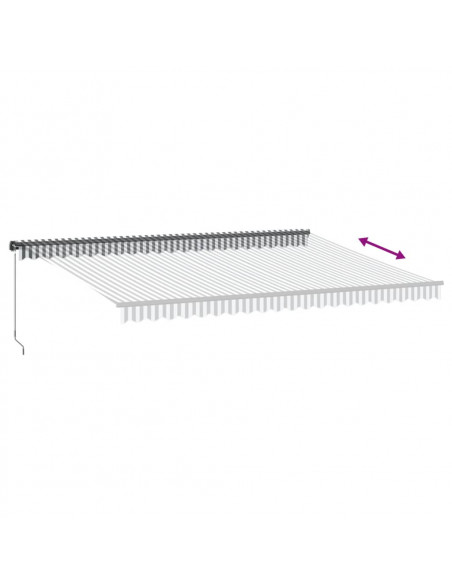 Tenda Retrattile Manuale con LED Antracite e Bianco 500x350 cm