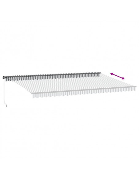 Tenda Retrattile Manuale con LED Antracite e Bianco 600x300 cm