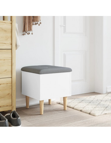 Panca Portaoggetti Bianca 42x42x46 cm in Legno Multistrato