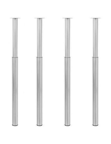 Gambe Telescopiche per Tavolo 4 pz Nichel Spazzolato 710-1100mm