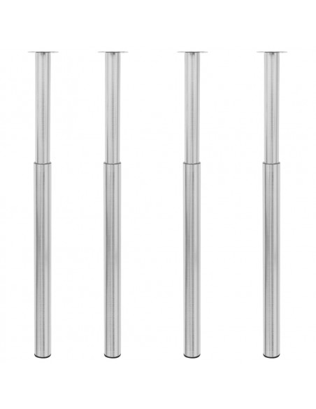 Gambe Telescopiche per Tavolo 4 pz Nichel Spazzolato 710-1100mm