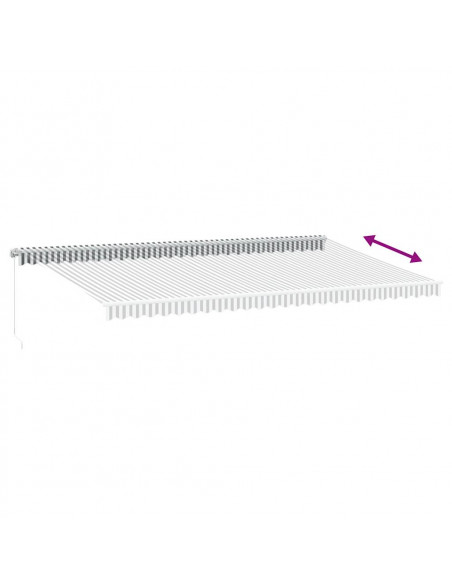 Tenda Retrattile Manuale con LED Antracite e Bianco 600x300 cm