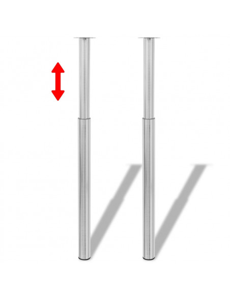 Gambe Telescopiche per Tavolo 4 pz Nichel Spazzolato 710-1100mm