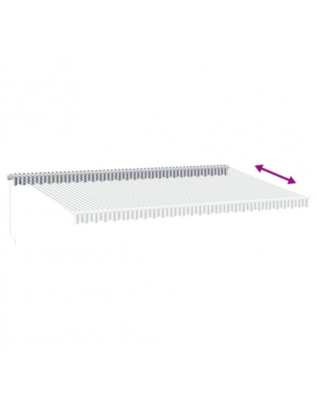 Tenda Retrattile Manuale con LED Antracite e Bianco 600x350 cm