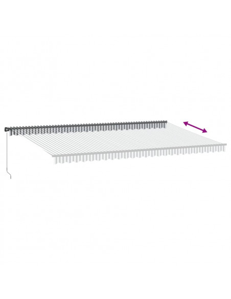Tenda Retrattile Manuale con LED Antracite e Bianco 600x350 cm