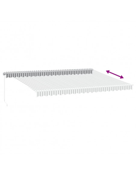 Tenda Retrattile Manuale con LED Antracite/ Bianco 500x300 cm