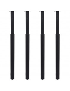 Gambe Telescopiche per Tavolo 4 pz Nero 710-1100 mm 2