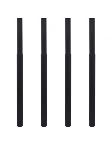 Gambe Telescopiche per Tavolo 4 pz Nero 710-1100 mm