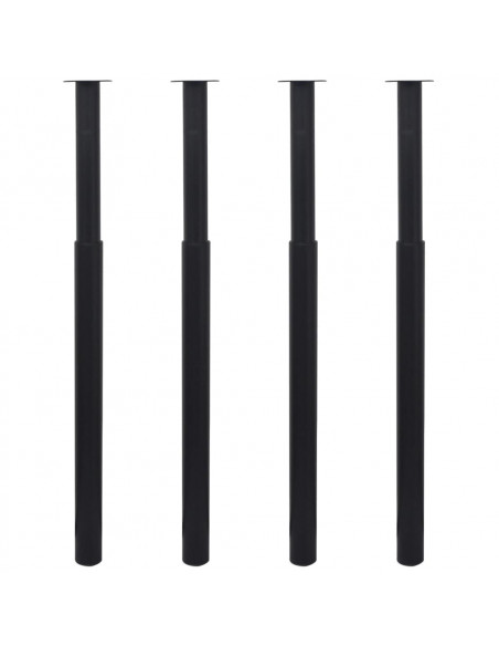 Gambe Telescopiche per Tavolo 4 pz Nero 710-1100 mm