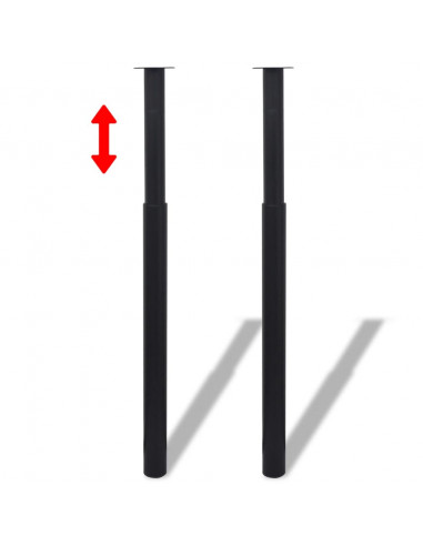 Gambe Telescopiche per Tavolo 4 pz Nero 710-1100 mm
