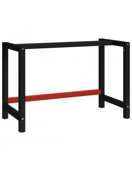 Telaio per Banco da Lavoro in Metallo 120x57x79 cm Nero e Rosso
