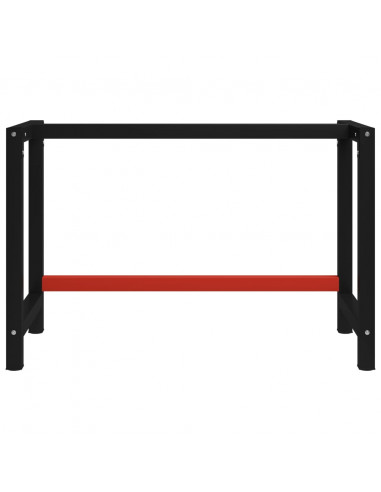 Telaio per Banco da Lavoro in Metallo 120x57x79 cm Nero e Rosso