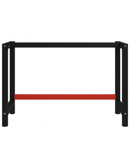Telaio per Banco da Lavoro in Metallo 120x57x79 cm Nero e Rosso