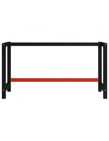 Telaio per Banco da Lavoro in Metallo 150x57x79 cm Nero e Rosso