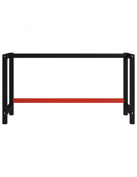 Telaio per Banco da Lavoro in Metallo 150x57x79 cm Nero e Rosso