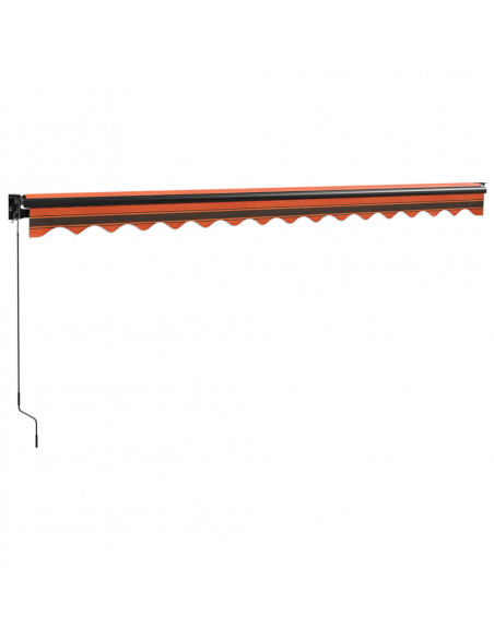 Tenda Sole Retrattile Arancione Marrone 4x3m Tessuto Alluminio