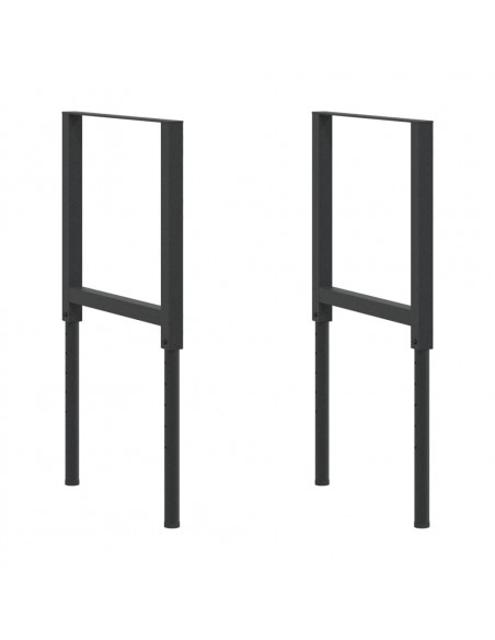 Telai per Banco da Lavoro 2 pz in Metallo 55x(69-95,5) cm Neri