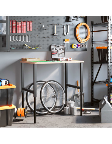 Telai per Banco da Lavoro 2 pz in Metallo 55x(69-95,5) cm Neri