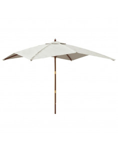 Ombrellone da Giardino con Palo in Legno Sabbia 300x300x273 cm 2