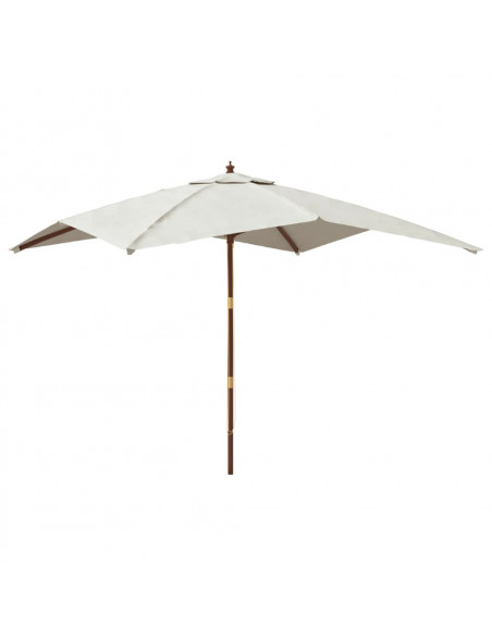 Ombrellone da Giardino con Palo in Legno Sabbia 300x300x273 cm