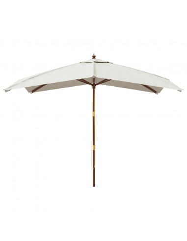 Ombrellone da Giardino con Palo in Legno Sabbia 300x300x273 cm
