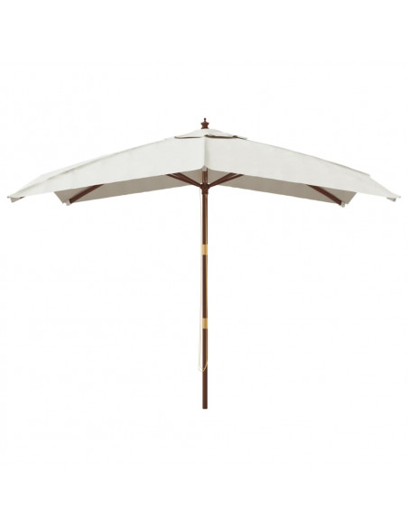 Ombrellone da Giardino con Palo in Legno Sabbia 300x300x273 cm