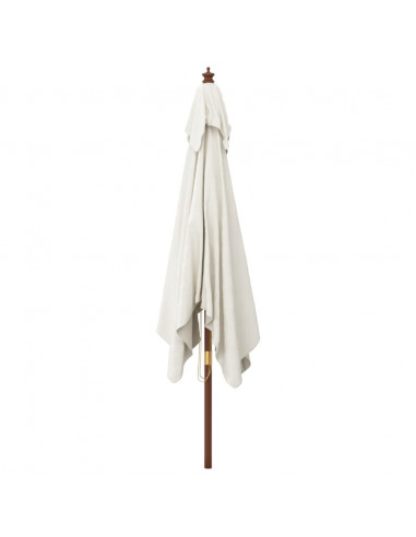 Ombrellone da Giardino con Palo in Legno Sabbia 300x300x273 cm