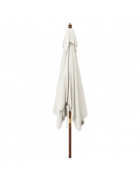 Ombrellone da Giardino con Palo in Legno Sabbia 300x300x273 cm
